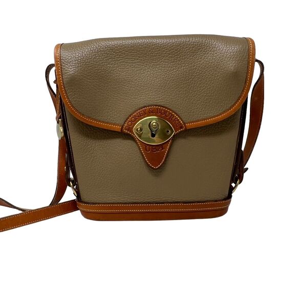 Vintage Dooney & Bourke Taupe Cavalry Spectator Crossbody Bag - Picture 1 of 10